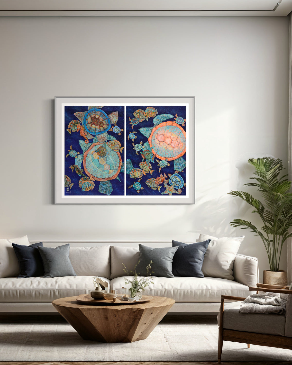 Indigo Sea Diptych
