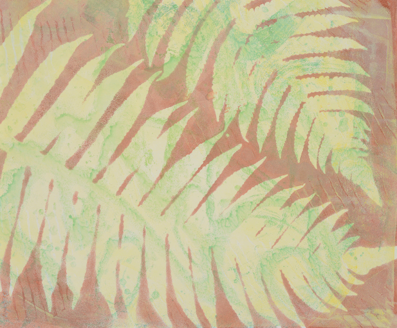 Traditional Gyotaku Hawaii Ferns #1