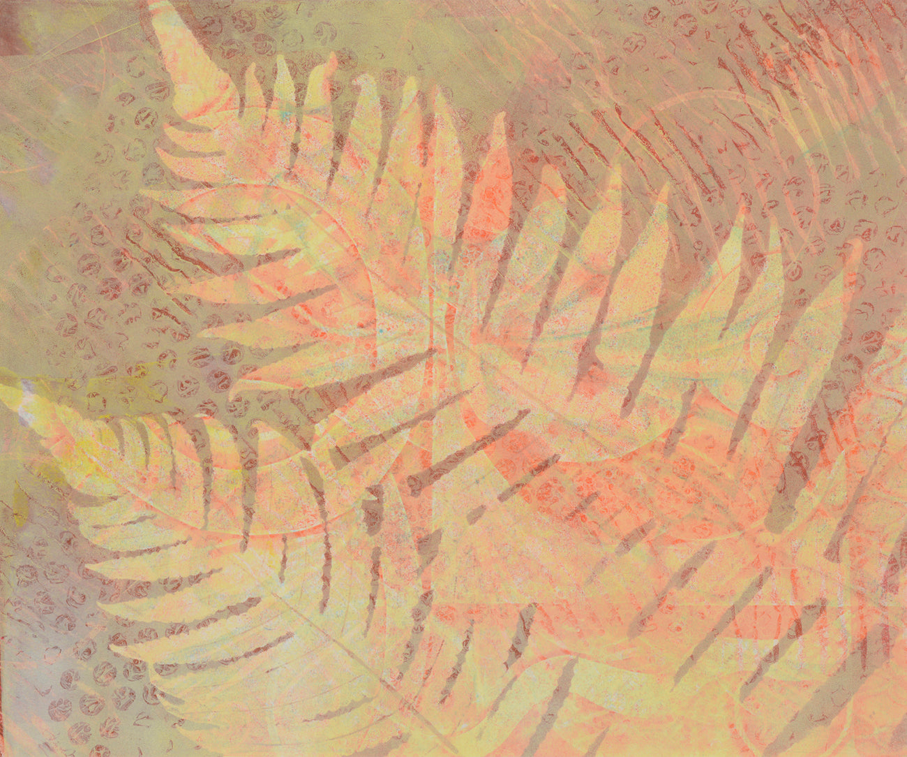Traditional Gyotaku Hawaii Ferns #2